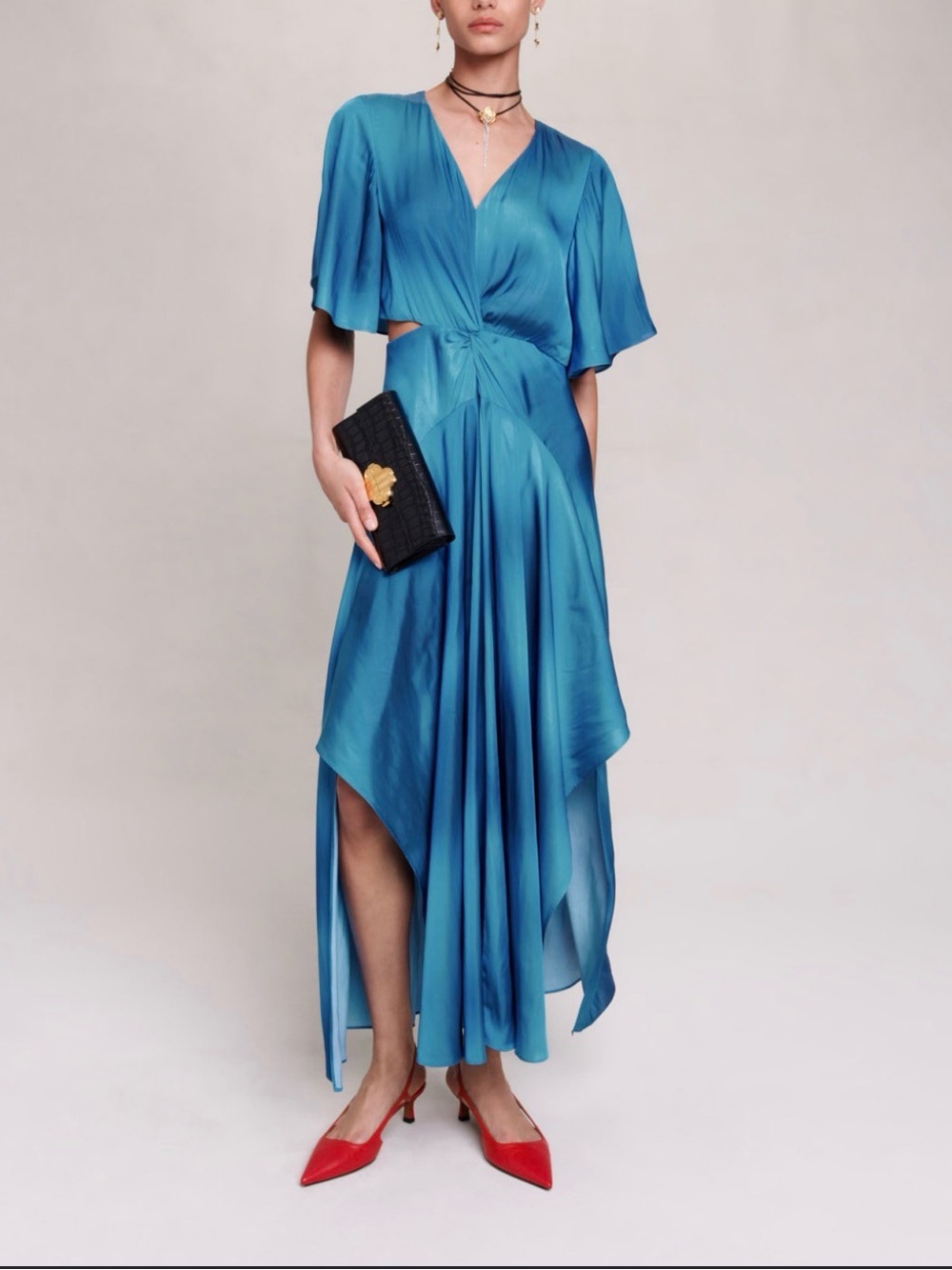 BNWT Maje Satin-look maxi dress size FR34/ US XS